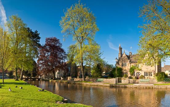 Tranquil scene over Bourton-on-the-Water