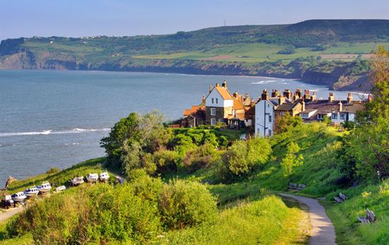 The welcome sight of Robin Hood's Bay