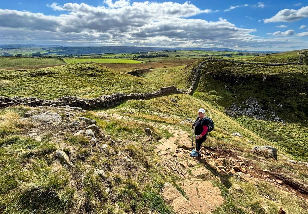 Pennine Way intersecting with the Hadrian's Wall
