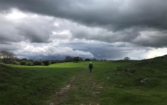 A patch of sun in the rugged Yorkshire Dales moors