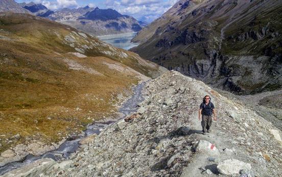 Hiking along the trail
