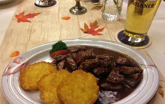 Dinner - Rosti and Meat