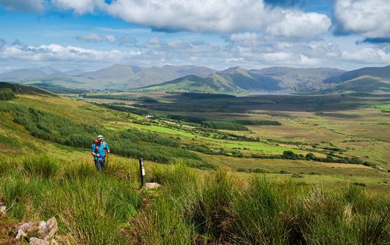 Walking along the ridge leading down to Waterville
