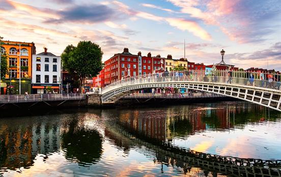River Liffey running through the centre of Dublin