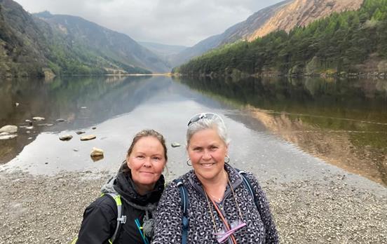 Happy hikers lakeside in the 'Garden of Ireland'