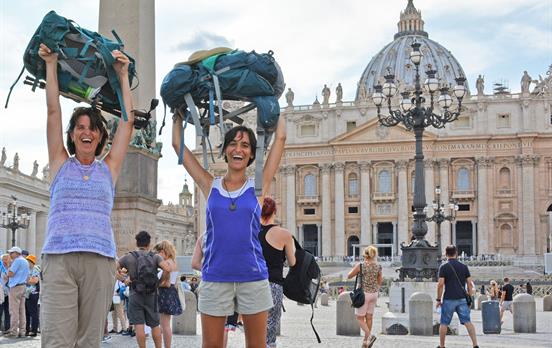 Celebrating reaching Rome!