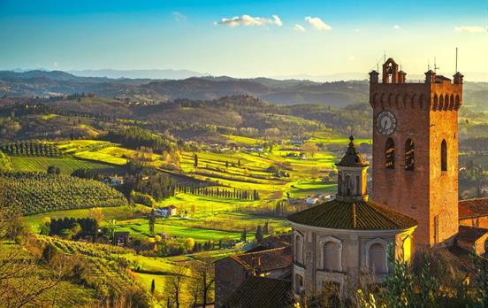 San Miniato in the rolling countryside