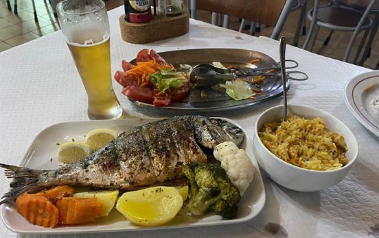 Grilled local fish in Dourado