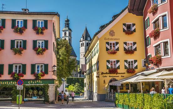 Multi colored houses of Kitzbuehl