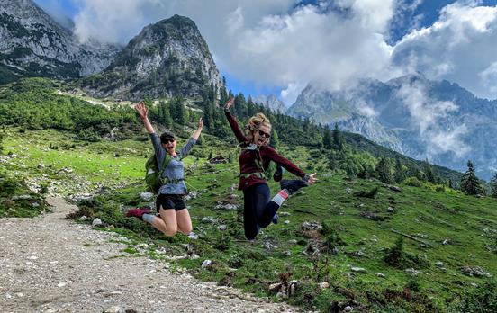 Celebrating on the trail