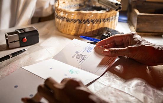 Denken Sie an die Pilgerstempel.