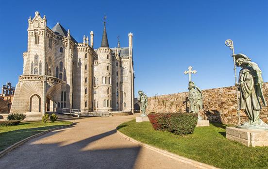 Views of Episcopal palace in Astorga, Leon