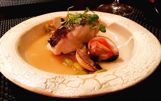 Even the food is scallop themed