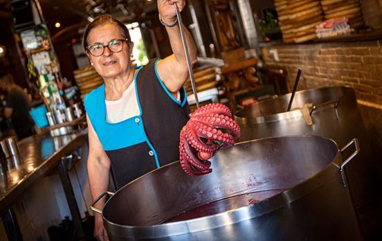 Fresh Galician Octopus ready to be cooked
