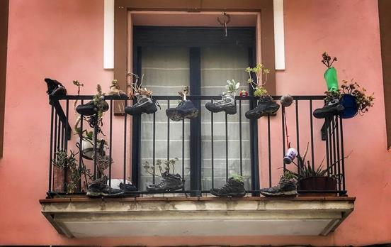 Recycled boots on the Camino