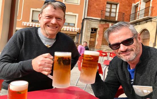 Enjoying some refreshments!