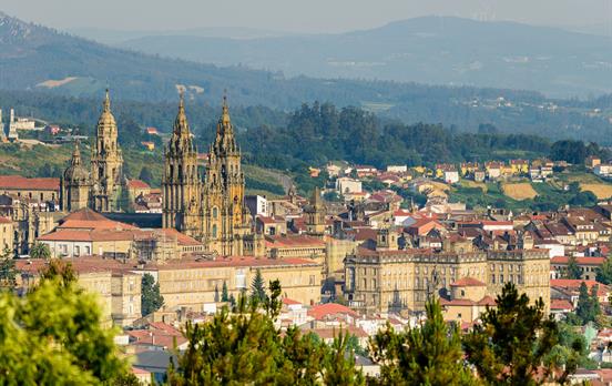 The iconic cathedral in Santiago
