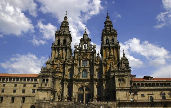 The famous Cathedral of Santiago de Compostela