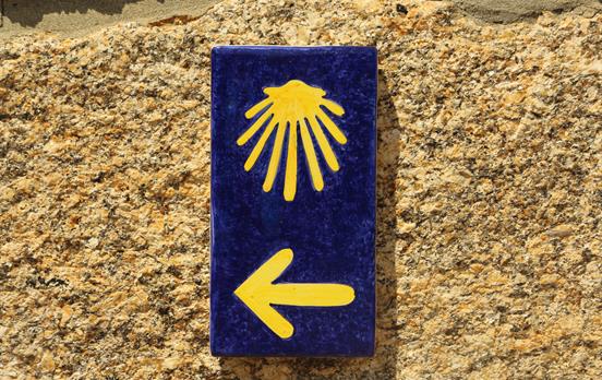 Wegweiser auf dem Camino Portugues