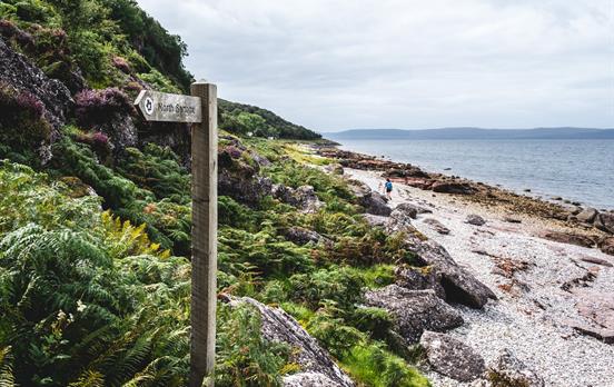 Walking along deserted beaches to Lochranza