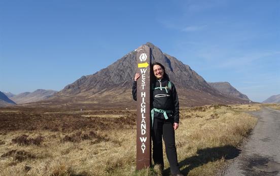 Solo walker with Buachaille Etive Mòr