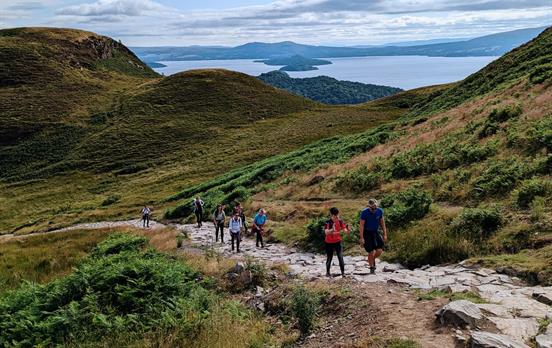 Group walking the West Highland Way