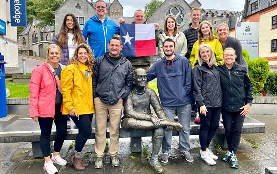 Group of walkers at finish in Fort William