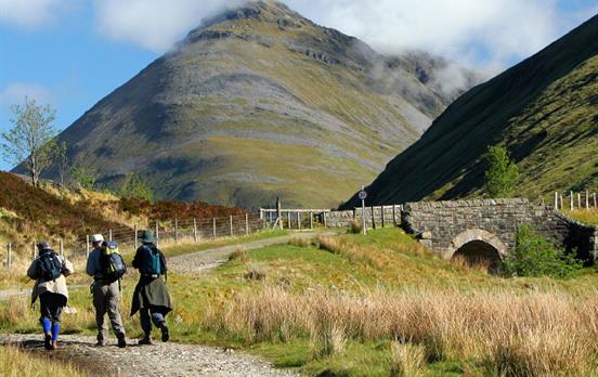 Walking towards Glencoe Valley