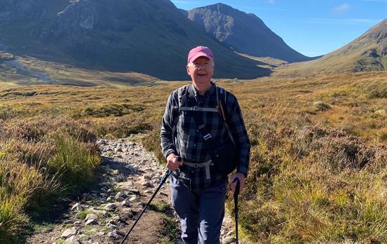 Solo walker on West Highland Way