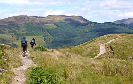 Following the trail north on a West Highland Way