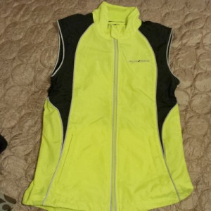 Bright reflective running gear doubles as cycling gear!