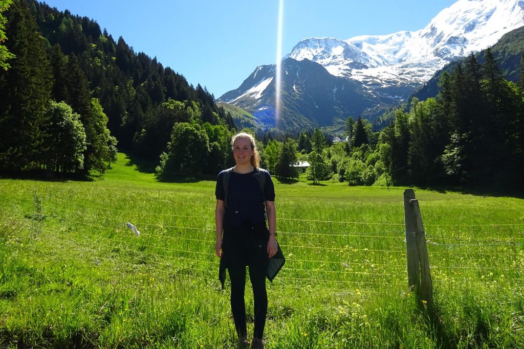 Heleen on the Tour Du Mont Blanc