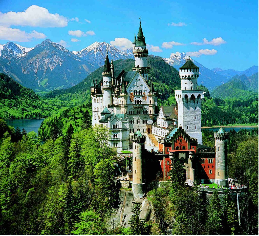 Neuschwanstein and the foothills of the Alps