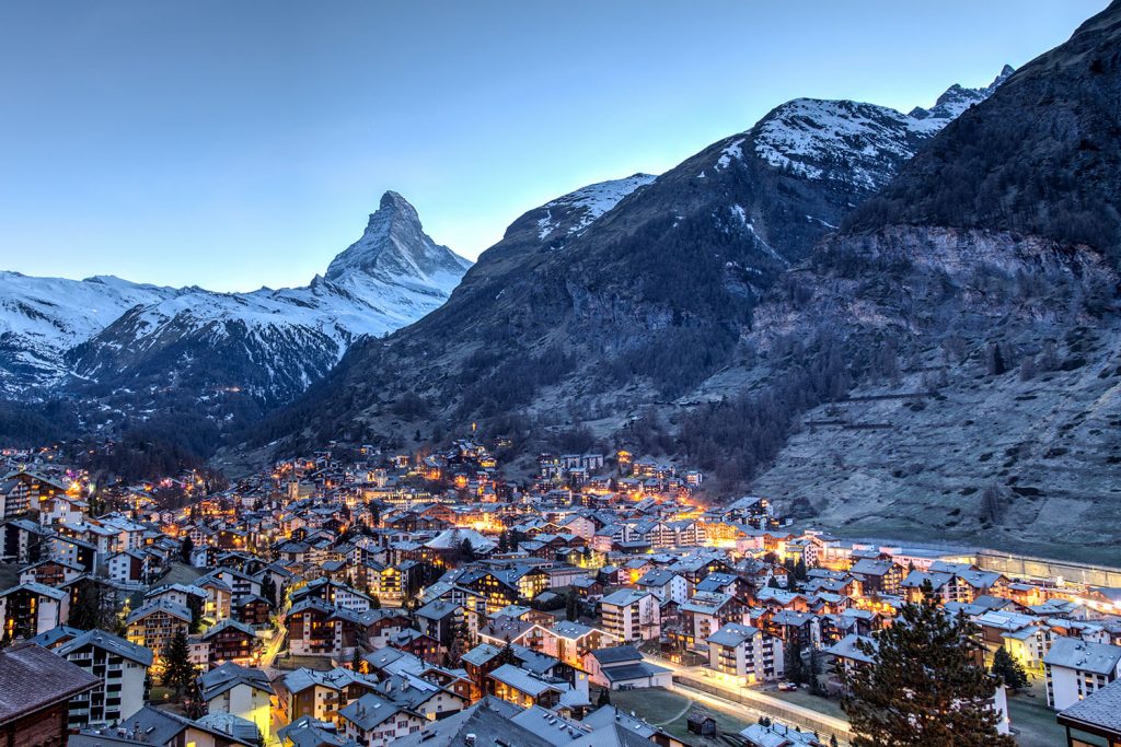 Matterhorn looms over Zermatt