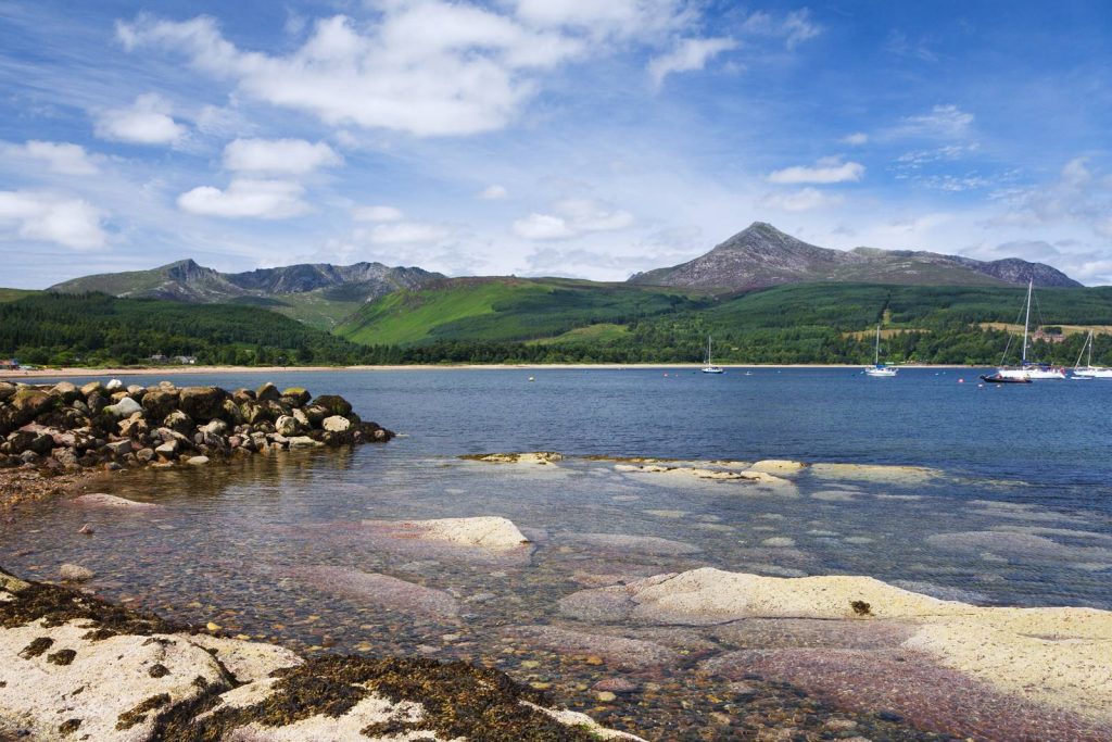 coastal scene on the arran coastal path