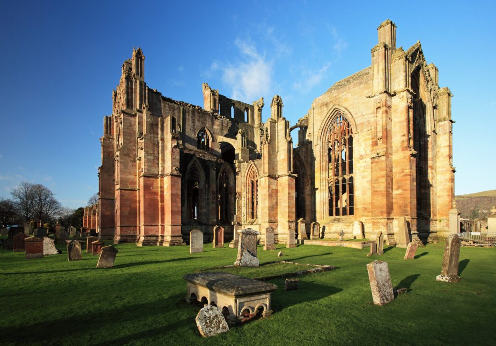 Melrose Abbey on St Cuthbert's Way