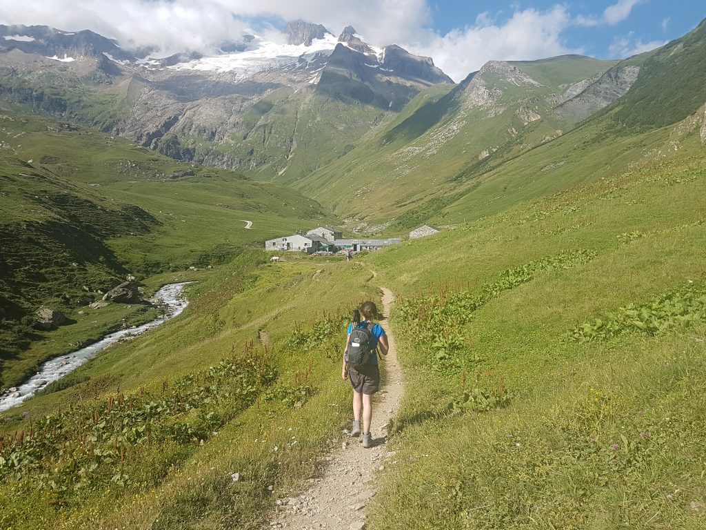 hiker on the tour du mont blanc