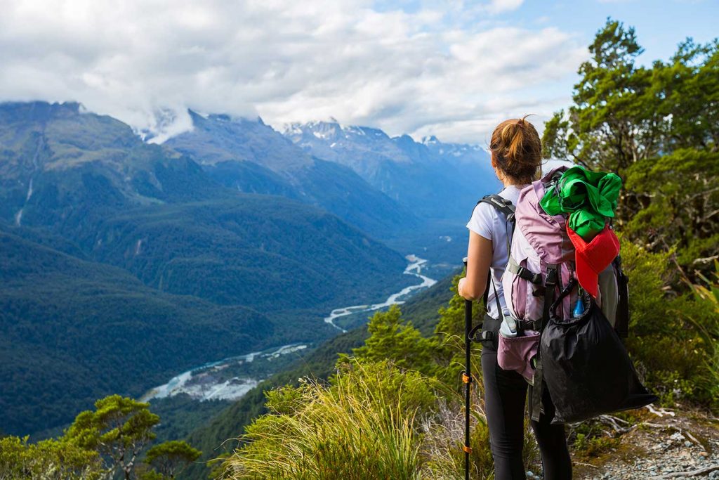 Hiker on the Routeburn Track