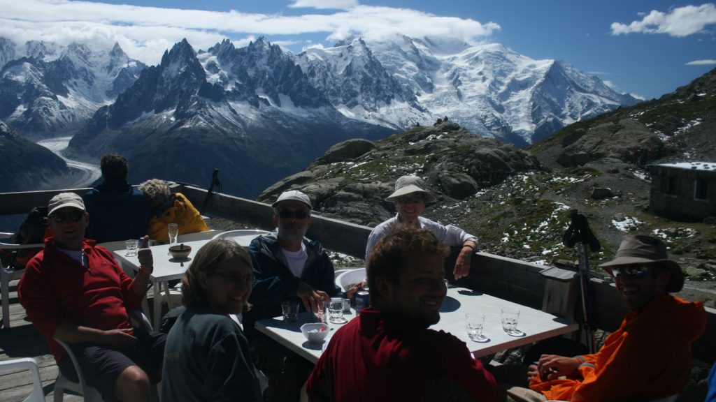 lunch on the tour du mont blanc