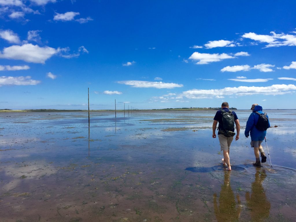 Crossing the Causeway to Lindisfarne